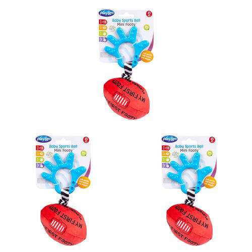 3PK Playgro Baby Rattling Pram Attachable Sports Balls Toys Assorted 0m+