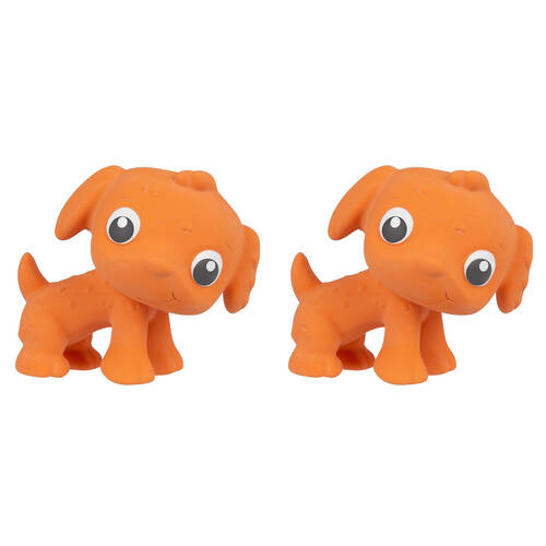 2PK Playgro Earth Eco Play Natural Rubber Pookie Puppy Orange 0m+