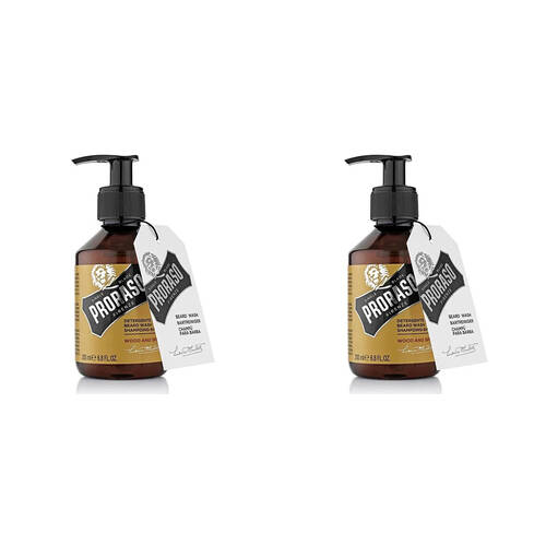 2PK Proraso Beard Wash Grooming Shampoo Wood & Spice 200ml