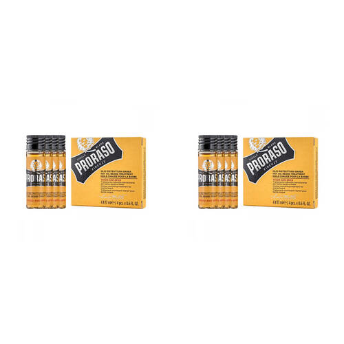 8pc Proraso Hot Oil Treatment Nourishes/Repair Wood & Spice 17.7ml