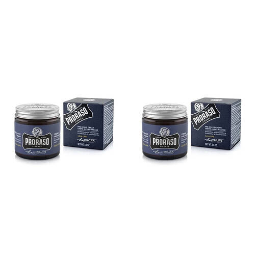 2PK Proraso Pre Shave Cream Men's Grooming Azur Lime Scent 100ml