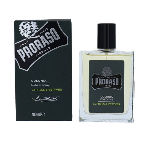 Proraso Beard Eau De Cologne Men's Grooming Cypress Vetiver Scent 100ml
