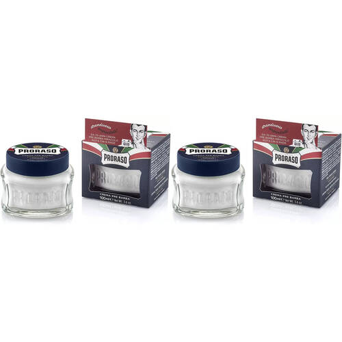 2PK Proraso Men's Pre Shave Protect For Sensitive Skin Blue 100ml