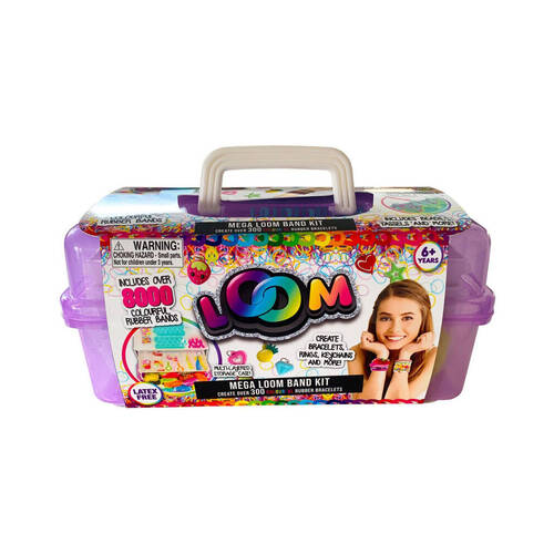 8000pc Mega Loom Band Carry Case Set DIY Art & Craft Kit Kids 6y+