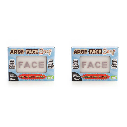 2PK Arse Face Soap Double Sided Milk Chocolate Bar White & Body Soaps