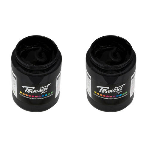 2PK Permaset Aqua Pigmented Screen Fabric and Printing Ink 300ml Jet Black