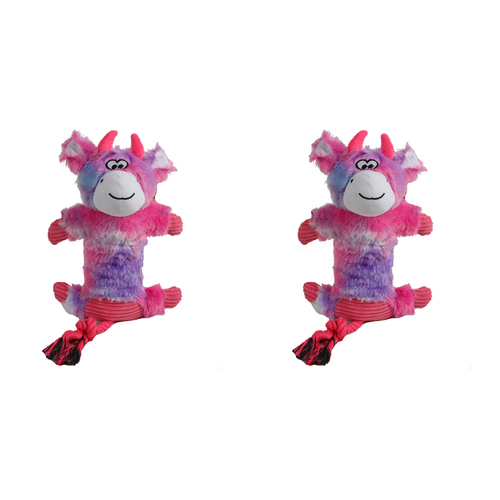 2x Pro Pet 30cm Squeaky Plush Monkey Dog Toy Play - Violet