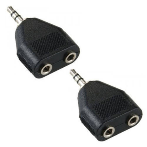 3.5mm Jack Plug to 2X 3.5mm Stereo Sockets 2 Pack