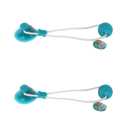2x Pro Pet 40cm Solo Tug Of War w/ Suction Grip Fun Dog/Pet Toy Assorted