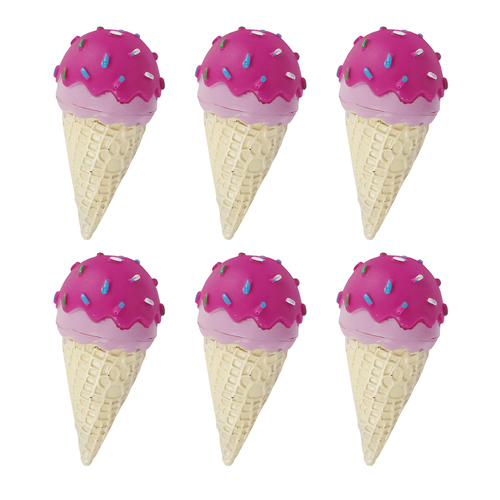 6PK Pro Pet Max Squeaky Ice Cream Pet Interactive Play Toy Outdoor Camping 14x7cm