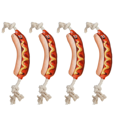 4PK Pro Pet Max Footlong Pet Plush Interactive Play Toy Outdoor Camping 40x7cm