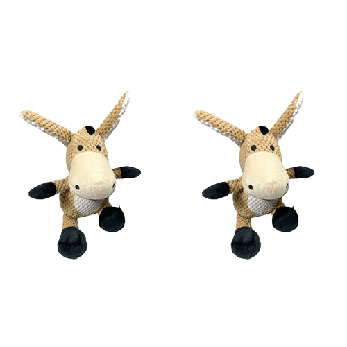 2x Pro Pet 32cm Plush Donkey Toy w/ Squeak Kids Toy Assorted