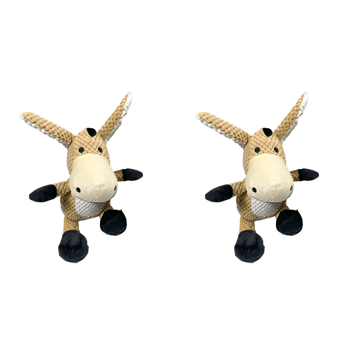 2x Pro Pet 32cm Plush Donkey Toy w/ Squeak Kids Toy Assorted