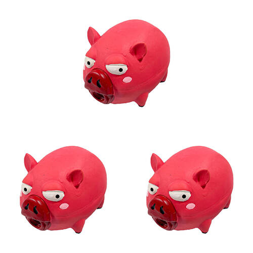 3PK Pro Pet Care Latex Dog Toy With Squeaker 14x7x7cm Assorted