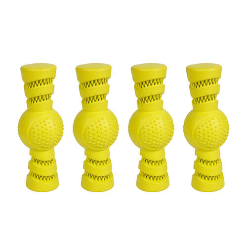 4PK Pro Pet Care Stick Ball Treat Dispenser Teeth Cleaning Dog Toy 18cm Assorted