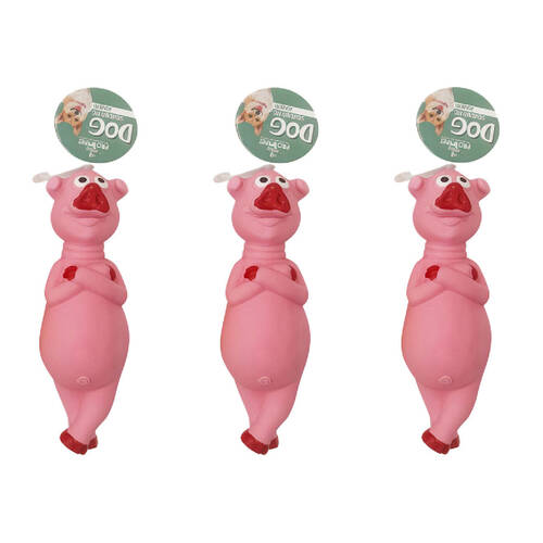 3PK Pro Pet Care Squeaky Animal Latex Interactive Dog Toy 21m Assorted