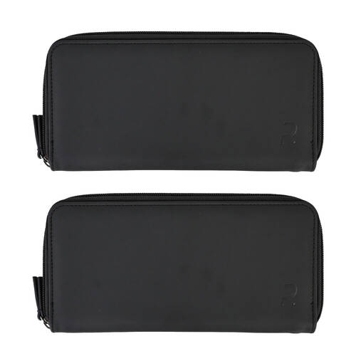 2PK Paklite Travelling Passport Holder Wallet Organiser Accessory 23.5x12x2cm Black