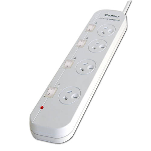 Sansai 4 Individual Switch Outlet Powerboard