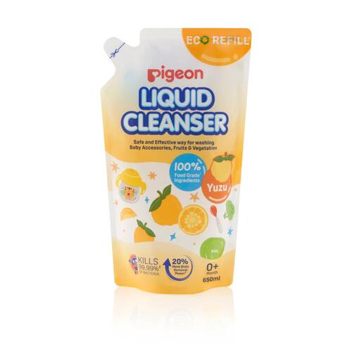  Pigeon Liquid Cleanser 650ml Refill Citrus Food Safe Baby Bottle Wash
