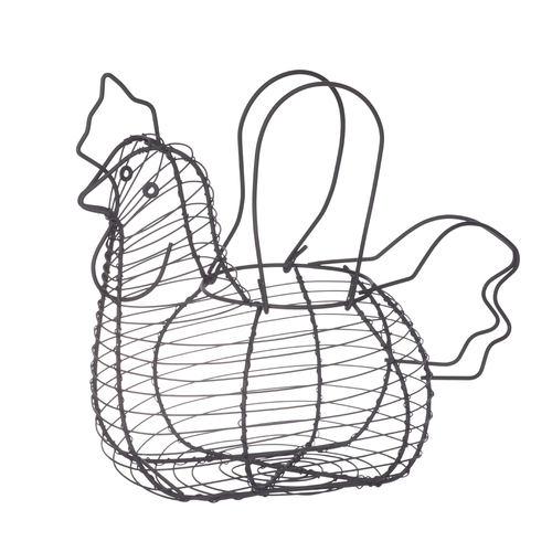 Davis & Waddell Chicken Egg Basket Storage 35x28cm - Black