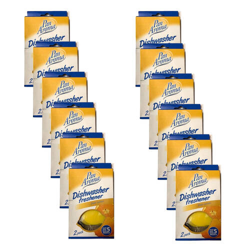 12x 2pc Pan Aroma Dishwasher Freshener Odour Eliminator - Fresh Lemon