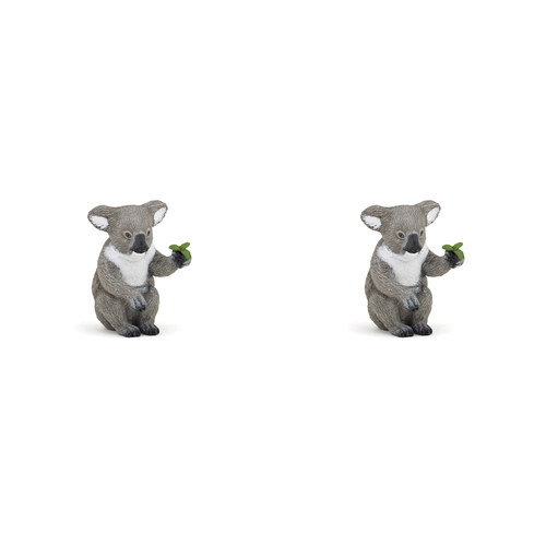 2PK Papo France Koala Bear 6cm Figurine Collectible Kids Toy Grey