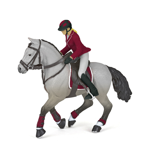 Papo France Competition Horse & Horsewoman Kids Collectible Figurine Toy