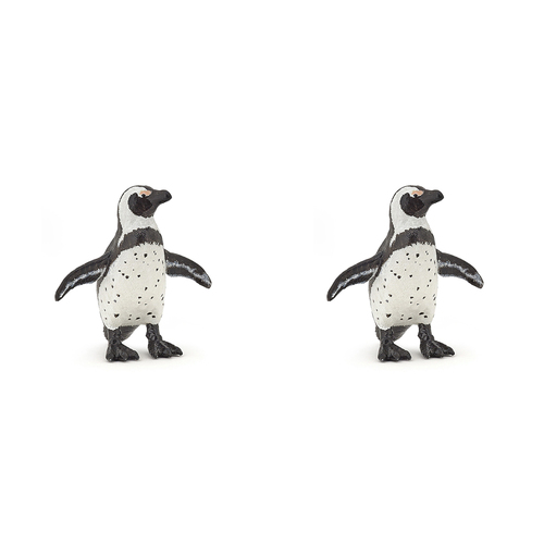 2PK Papo France African Penguin Figurine Collectible Kids Toy Black/White