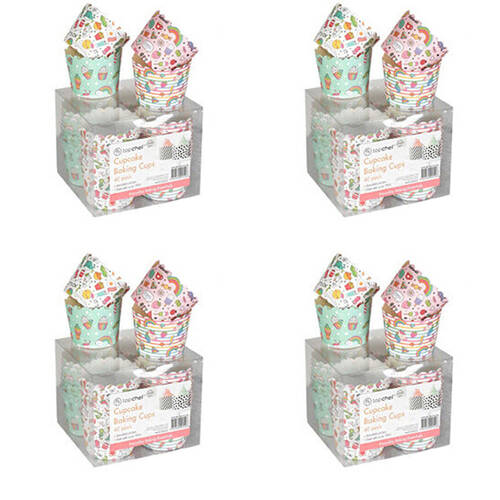4x 40pc Topchef Cupcakes Baking Liner Cups Box Set 4.5cm Assorted