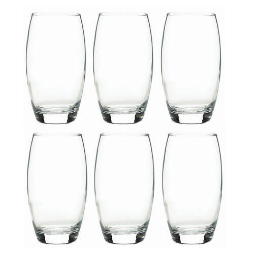 6pc Artcraft Payton Durable Glass Tumbler Party Beverage 510ml Clear
