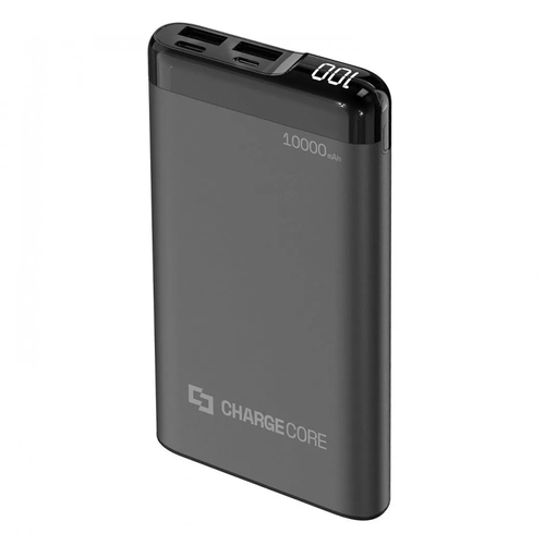 Laser Charge Core 10000mAh Portable Power Bank LED Display Black