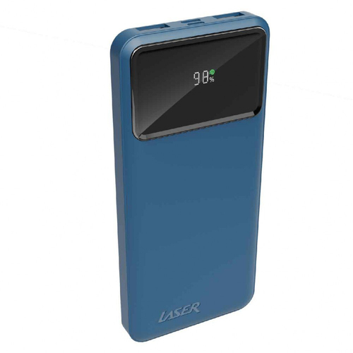 Laser 18W PD 10000mAh LED Power Bank Micro USB/Type C Charger - Navy