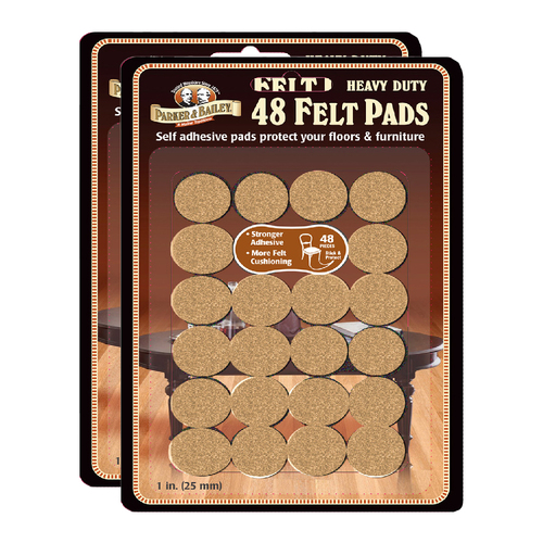 96pc Parker & Bailey Heavy Duty Felt Pads Floor Protector Round 25mm