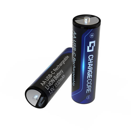 4pc ChargeCore USB-C Rechargeable AA 1.5V 1332mAh Battery Fast Charging