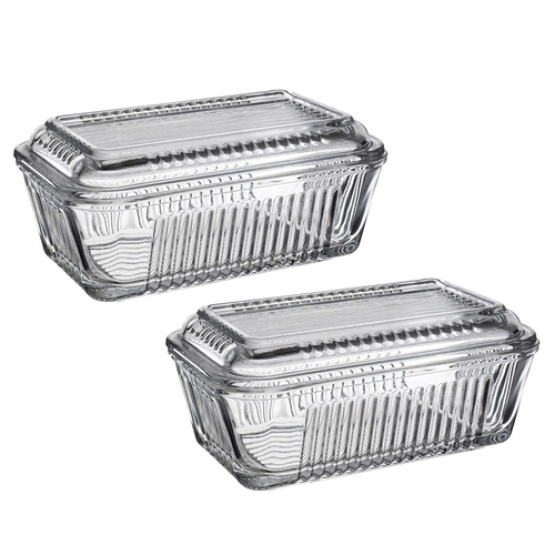 2PK Pasabahce 480ml Butter Dish