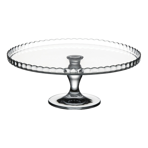 Pasabahce Patisserie Glass Scallop Pattern Up 32cm Cake Stand - Clear