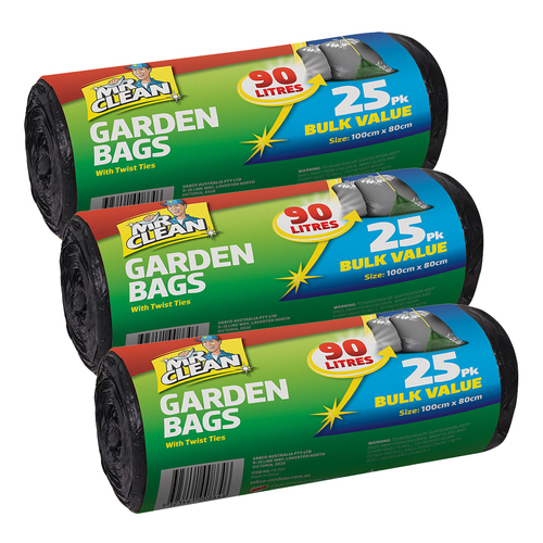 75pc Mr Clean Garden Bags 90L 100x80cm