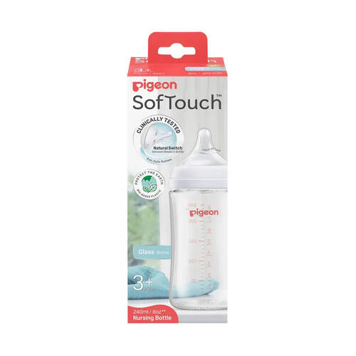 Pigeon 240ml Softouch Glass Baby Nursing Bottle 3m+