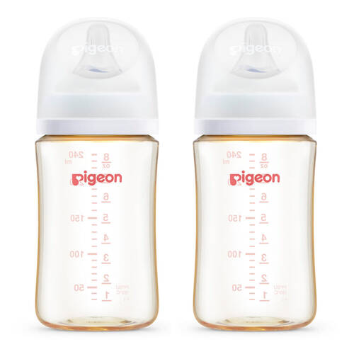 2PK Pigeon Softouch 240ml Baby Feeding Bottle w/ Y-Cut Nipple - Clear 3m+
