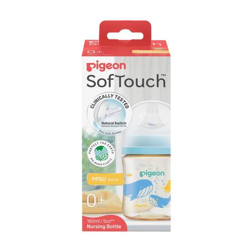  Pigeon Softouch BPP Nursing Baby Bottle PPSU Ocean Dive Anti-Colic 160ml 0m+