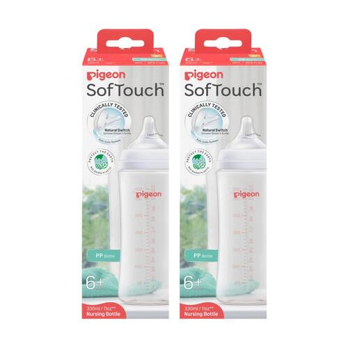 2PK Pigeon Softouch BPP Baby Bottle PP Anti-Colic 330ml 6m+