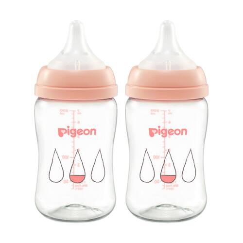 2PK Pigeon SofTouch III Bottle T-Ester 200ml Dewdrop Steriliser Safe 0m+
