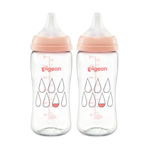 2PK Pigeon SofTouch III Bottle T-Ester 300ml Dewdrop Steriliser Safe 3m+