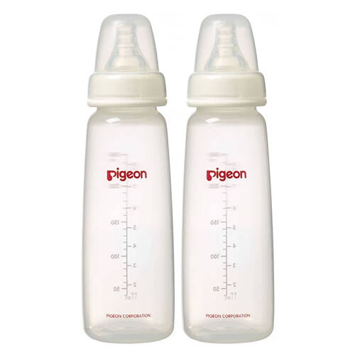 Pigeon 240ml Flexible Slim Neck PP Bottles - Twin Pack