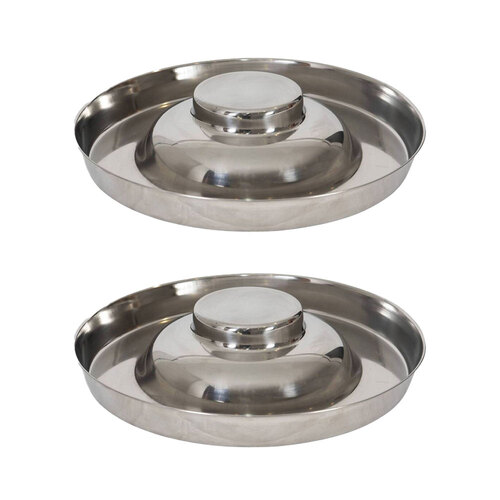 2PK Superior Pet Essentials Stainless Steel Puppy Bowl Medium