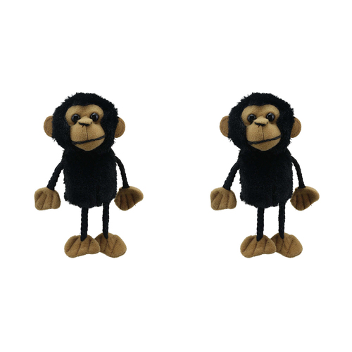 2PK The Puppet Company Chimp Finger Puppets 13cm Toy Black 12m+