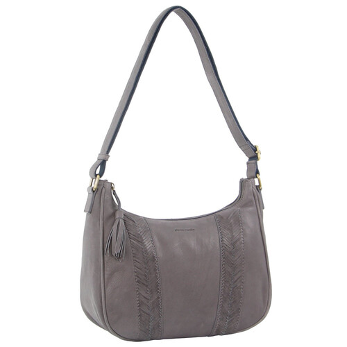 Pierre Cardin Herringbone Embossed Women's Leather Tassel Cross Body Bag Teal