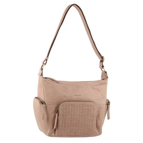 Pierre Cardin Woven Embossed Leather Women's Organiser Bag Dusty Pink