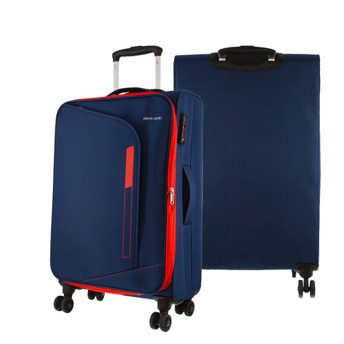 Pierre Cardin 76cm & 68cm Soft Shell Suitcase Set in Navy