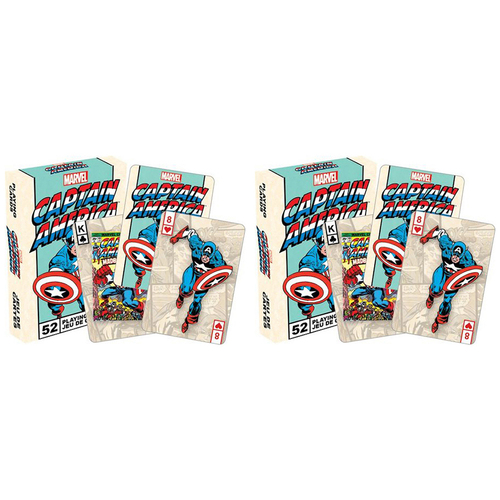 108pc Aquarius Marvel Captain America Retro Playing Cards Deck 3y+